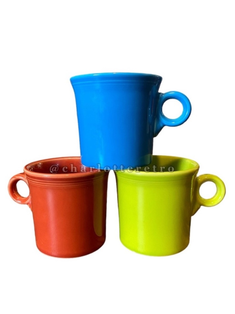 (3) Fiesta Homer Laughlin HLC Mugs • USA